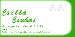 csilla csuhai business card